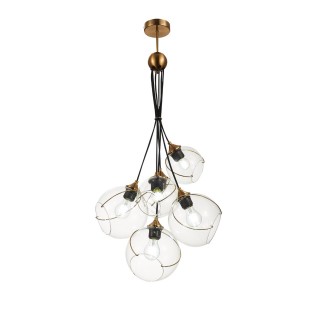 SLE103103-06 Светильник подвесной Золотистый/Прозрачный E27 6*60W SATTURO-foto11