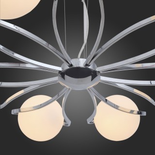 SL848.103.08 Люстра подвесная ST-Luce Хром/Белый E27 8*60W LOOPO-foto6