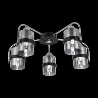 SLE102002-05 Люстра потолочная Черный, Хром/Дымчатый E27 5*40W FIUMO-foto4