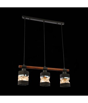 SLE114403-03 Светильник подвесной Черный, Темное дерево/Черный, Прозрачный, Янтарный E27 3*60W ABIRITTO-foto5