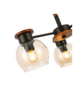 SLE108102-03 Люстра потолочная Черный, Темное дерево/Прозрачный, Янтарный E27 3*60W RASCO-foto3