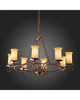 SL122.303.08 Люстра подвесная Коричневый/Янтарный E14 8*60W ANCORA-foto3