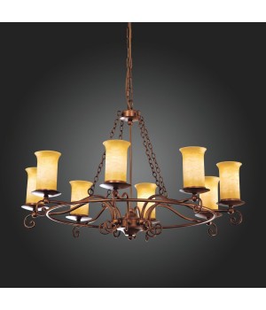 SL122.303.08 Люстра подвесная Коричневый/Янтарный E14 8*60W ANCORA-foto3