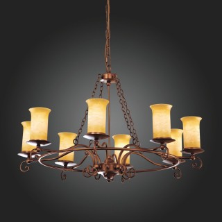 SL122.303.08 Люстра подвесная Коричневый/Янтарный E14 8*60W ANCORA-foto3