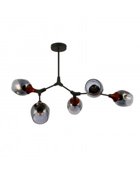 SLE113402-05 Люстра потолочная Серый, Темное дерево/Зеркальный E27 5*60W CIOTOLLA-foto2