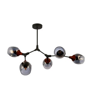 SLE113402-05 Люстра потолочная Серый, Темное дерево/Зеркальный E27 5*60W CIOTOLLA-foto2