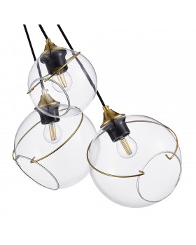 SLE103113-03 Светильник подвесной Золотистый/Прозрачный E27 3*60W SATTURO-foto3