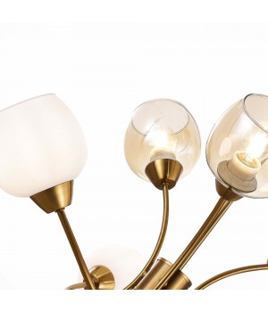 SLE1136-302-06 Люстра потолочная Латунь/Белый, Коньячный E27 6*60W TRATTI-foto3