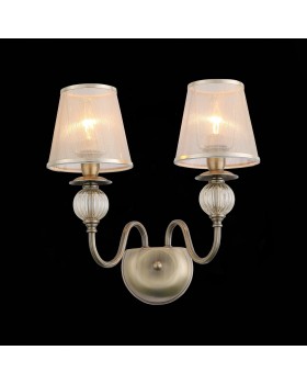 SL185.301.02 Бра Бронза, Прозрачный/Бежевый, Бронза E14 2*40W GRAZIA-foto3