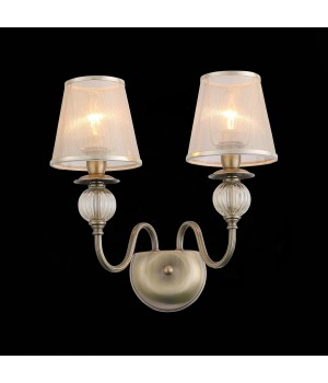 SL185.301.02 Бра Бронза, Прозрачный/Бежевый, Бронза E14 2*40W GRAZIA-foto3