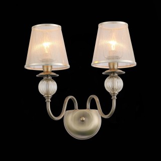 SL185.301.02 Бра Бронза, Прозрачный/Бежевый, Бронза E14 2*40W GRAZIA-foto3