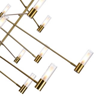 SL1239.303.14 Люстра потолочная ST-Luce Латунь/Белый, Прозрачный G9 14*5W 4000K VITRA-foto3