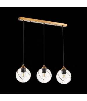 SLE103103-03 Светильник подвесной Золотистый/Прозрачный E27 3*60W SATTURO-foto5