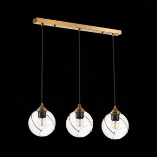 SLE103103-03 Светильник подвесной Золотистый/Прозрачный E27 3*60W SATTURO-foto5