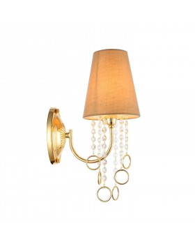 SL1138.201.01 Бра Французское золото/Бежевый, Прозрачный E14 1*40W MEDDO-foto2