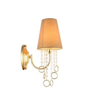 SL1138.201.01 Бра Французское золото/Бежевый, Прозрачный E14 1*40W MEDDO-foto2