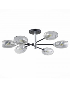 SLE155512-06 Люстра потолочная Черный, Хром/Дымчатый E14 6*40W GLOA-foto2