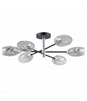 SLE155512-06 Люстра потолочная Черный, Хром/Дымчатый E14 6*40W GLOA-foto2