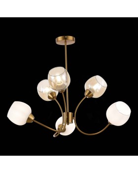 SLE1136-302-06 Люстра потолочная Латунь/Белый, Коньячный E27 6*60W TRATTI-foto4