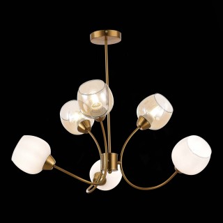 SLE1136-302-06 Люстра потолочная Латунь/Белый, Коньячный E27 6*60W TRATTI-foto4