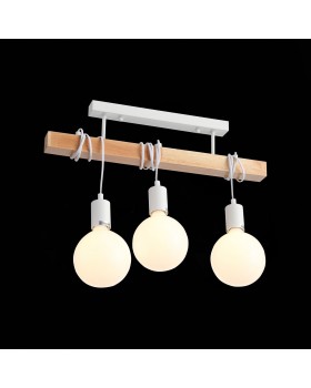 SL1142.503.03 Люстра потолочная Белый, Светлое дерево E27 3*60W BAGETTI-foto5