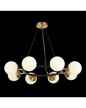 SLE220403-08 Люстра подвесная Черный, Латунь/Белый E27 8*60W FORLI-foto5