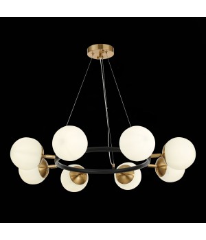 SLE220403-08 Люстра подвесная Черный, Латунь/Белый E27 8*60W FORLI-foto5
