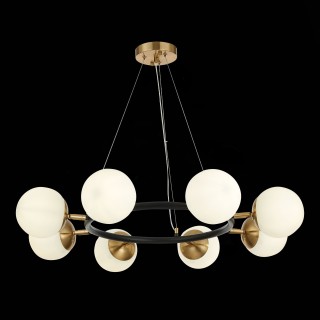 SLE220403-08 Люстра подвесная Черный, Латунь/Белый E27 8*60W FORLI-foto5