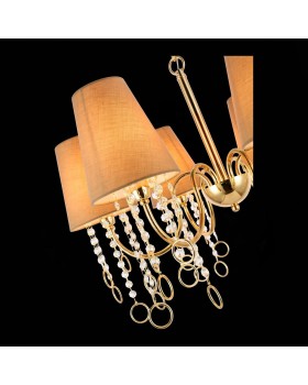 SL1138.203.06 Люстра подвесная Французское золото/Бежевый, Прозрачный E14 6*40W MEDDO-foto7