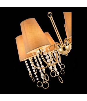 SL1138.203.06 Люстра подвесная Французское золото/Бежевый, Прозрачный E14 6*40W MEDDO-foto7