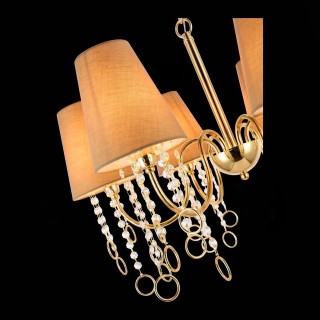 SL1138.203.06 Люстра подвесная Французское золото/Бежевый, Прозрачный E14 6*40W MEDDO-foto7
