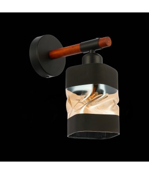 SLE114401-01 Светильник настенный Черный, Темное дерево/Черный, Прозрачный, Янтарный E27 1*60W ABIRITTO-foto8