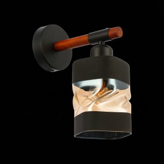 SLE114401-01 Светильник настенный Черный, Темное дерево/Черный, Прозрачный, Янтарный E27 1*60W ABIRITTO-foto8