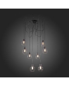 SL192.303.08 Светильник подвесной Черный/Латунь E27 8*60W RETE-foto5