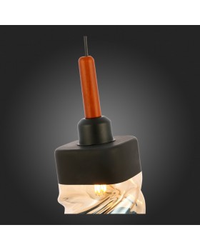 SLE114403-01 Светильник подвесной Черный, Темное дерево/Черный, Прозрачный, Янтарный E27 1*60W ABIRITTO-foto9