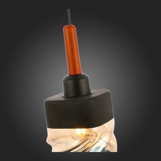 SLE114403-01 Светильник подвесной Черный, Темное дерево/Черный, Прозрачный, Янтарный E27 1*60W ABIRITTO-foto9