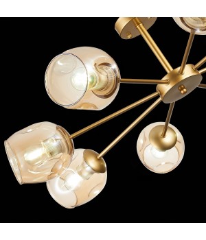 SLE155412-08 Люстра потолочная Золотистый/Янтарный E27 8*60W PALLO-foto6