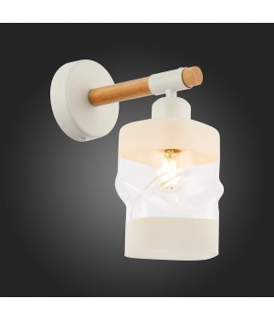 SLE114501-01 Светильник настенный Белый, Светлое дерево/Белый, Прозрачный E27 1*60W ABIRITTO-foto5