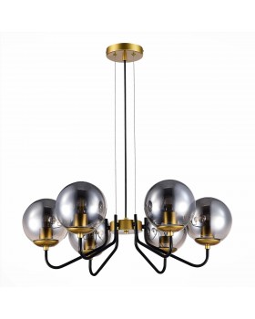 SLE1097-303-06 Люстра подвесная Матовое золото/Дымчатый E27 6*60W SCORZE-foto2