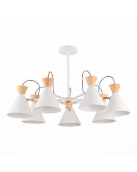 SLE125102-07 Люстра потолочная Белый, Золото/Белый, Светлое дерево E14 7*40W Modica-foto2