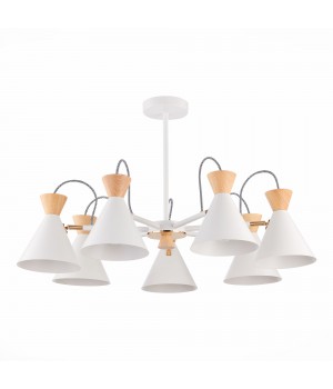 SLE125102-07 Люстра потолочная Белый, Золото/Белый, Светлое дерево E14 7*40W Modica-foto2