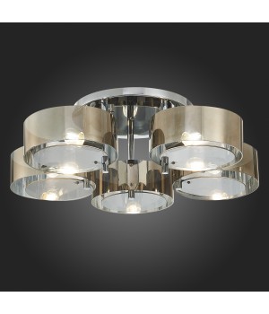 SL483.702.05 Люстра потолочная Хром/Дымчатый E27 5*40W FORESTA-foto7