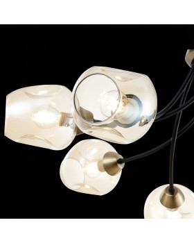 SLE205302-06 Светильник потолочный Бронза, Черный/Янтарный E14 6*40W BESANO-foto6