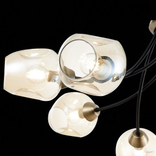 SLE205302-06 Светильник потолочный Бронза, Черный/Янтарный E14 6*40W BESANO-foto6