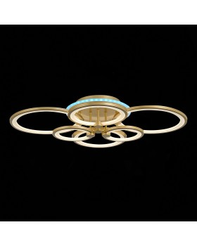 SLE200322-06RGB Светильник потолочный Золотистый/Белый LED 1*168W RGB 8W 3000-6000K LETO-foto2