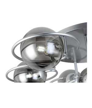 SL418.172.07 Люстра потолочная Серебристый/Дымчатый E27 7*60W GALIO-foto3