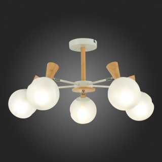 SLE220702-05 Люстра потолочная Белый, Светлое дерево/Белый E14 5*40W CATANIA-foto7