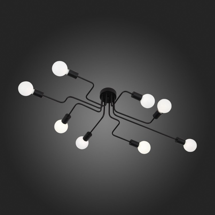 SL419.442.08 Люстра потолочная Черный E27 8*60W ANO