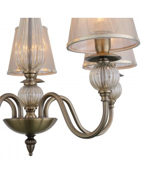 SL185.303.05 Люстра подвесная, потолочная Бронза, Прозрачный/Бежевый, Бронза E14 5*40W GRAZIA-foto10