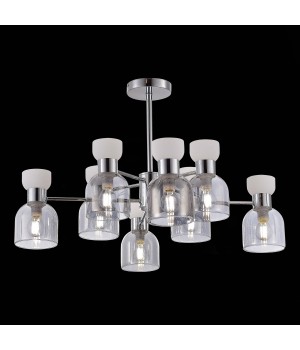 SLE1045-102-08 Люстра потолочная Хром/Белый, Дымчатый E14 8*40W VENTO-foto4